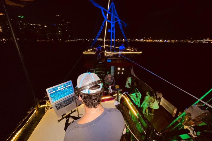 Miami night party boat