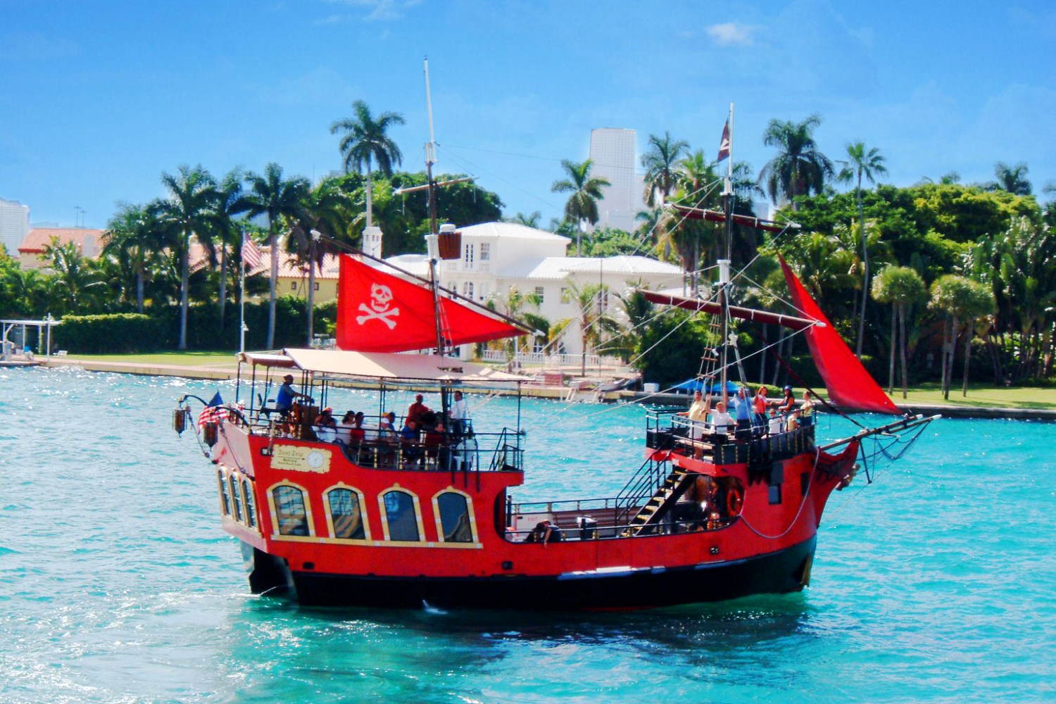 a small boat in a large body of water