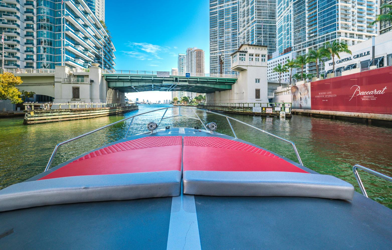 a close up of a bridge over a body of water