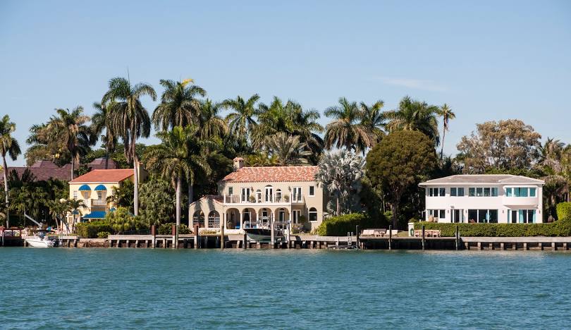 a resort in the middle of a body of water