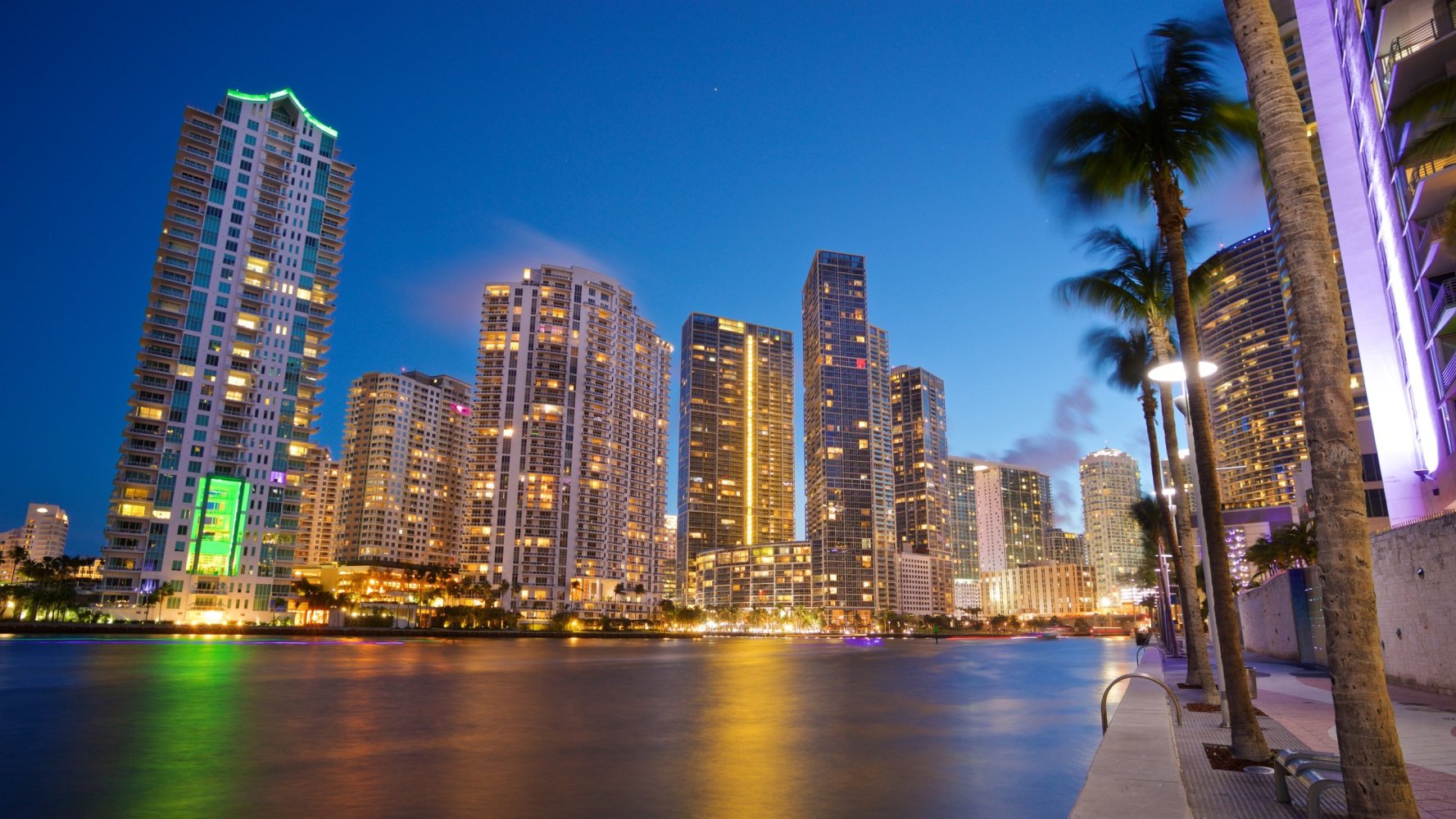 a large body of water with a city in the background