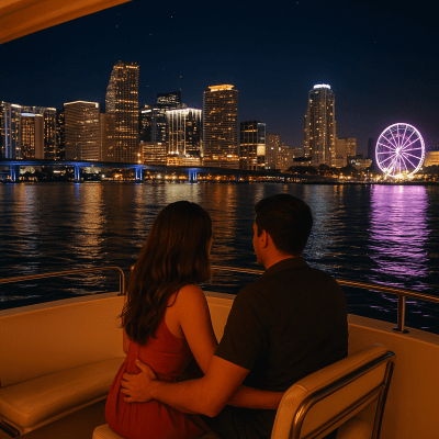 a group of people looking at a body of water