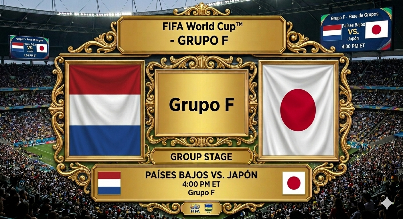 Partido Países bajos vs Japón Grupo F Mundial 2026 en Miami